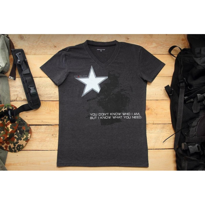 Футболка MR BLADE ВЕЖЛИВЫЕ ЛЮДИ (ТЕМНО-СЕРЫЙ) L MB185